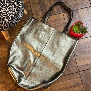 XL Gold Foil Leather Tote